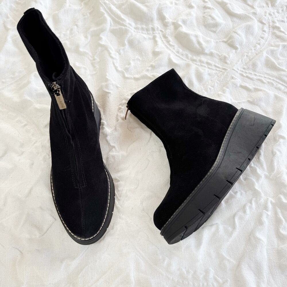 La Canadienne Bob Platform Suede Bootie New - Picture 4 of 9